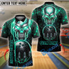 BlueJose Bowling And Pins Skull Dark Alley Kings Customized Name, Team Name 3D Shirt (4 Colors)