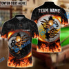 BlueJose Billiards Ball 8 And 9 Fire Skull Crack ver KH Personalized Name, Team Name Unisex Polo( 6 Colors )