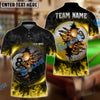 BlueJose Billiards Ball 8 And 9 Fire Skull Crack ver KH Personalized Name, Team Name Unisex Polo( 6 Colors )