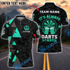 BlueJose Darts Beer Time Camo Style Personalized Name, Team Name Shirt (4 Colors)