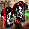 BlueJose Billiards 8-Ball Pool Skull Face Personalized Name, Team Name Shirt (6 Colors)