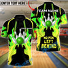 BlueJose Bowling & Pins Fire Strike ‚ÄúNo Pin Left Behind‚Äù Customized Name, Team Name 3D Shirt (4 Colors)
