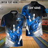 BlueJose Bowling And Pins Fire Lava Smoke Multicolor Customized Name 3D Shirt (4 Colors)