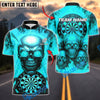 BlueJose Darts Flame Skull With Dartboard Design Customized Name, Team Name 3D Shirt (4 Colors)
