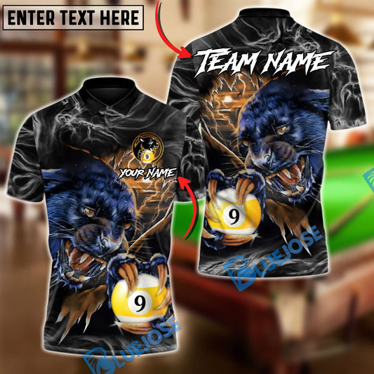 BlueJose Billiards Ball 9 Black Panther Customized Name, Team Name 3D Shirt