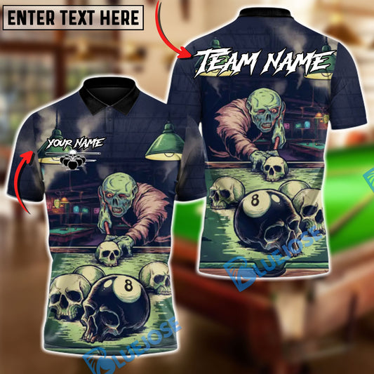 BlueJose Billiards Ball 8 Undead Nightmare Customized Name, Team Name 3D Shirt