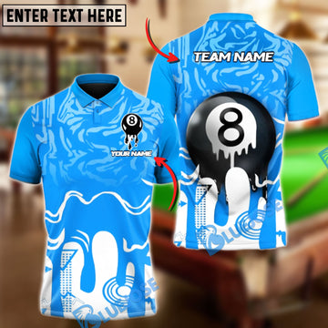BlueJose Billiards Ball 8 Colorful Paint Personalized Name Shirt (4 Colors)