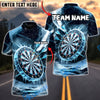 BlueJose Darts Frozen Bullseye Multicolor Options Personalized Name Shirt (4 Colors)