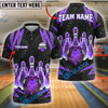 BlueJose Bowling And Pins Dot Electric Customized Name 3D Shirt (4 Colors)
