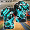 BlueJose Bowling And Pins Fireball Impact Customized Name 3D Shirt (4 Colors)