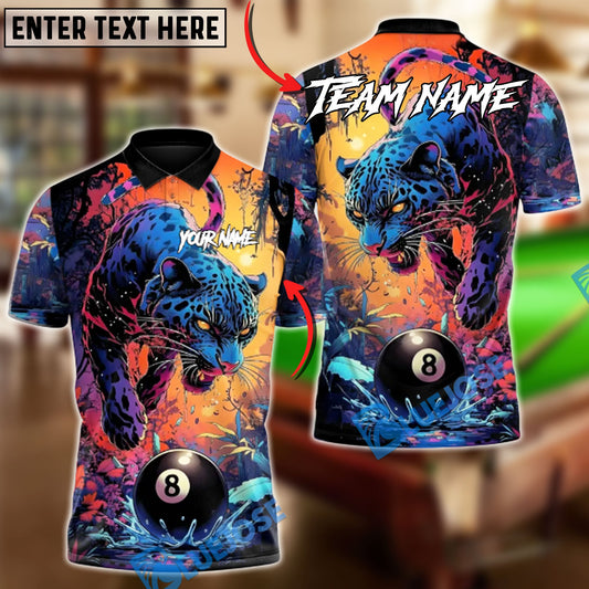 BlueJose Billiards Ball 8 Dark Neon Panther Legend Personalized Shirt