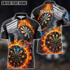 BlueJose Darts Wall Of Flame War Personalized Name, Team Name Shirt (5 Colors)