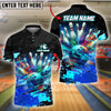 BlueJose Bowling And Pins Graffiti Art Customized Name, Team Name 3D Shirt (4 Colors)
