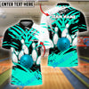 BlueJose Bowling And Pins Strike Art Customized Name, Team Name 3D Shirt (4 Colors)