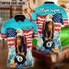 BlueJose Billiards 8 Ball Eagle Liberty Strike Personalized Name Shirt (4 Colors)