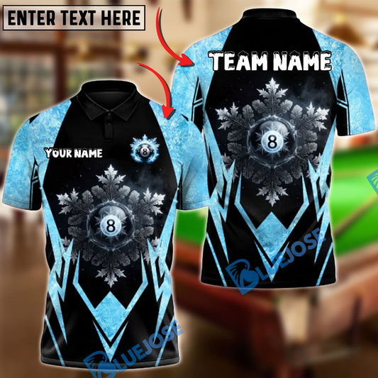 BlueJose Billiards 8 Ball Frozen Fate Personalized Name Shirt (4 Colors)