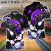 BlueJose Bowling And Pins Monster Moon Customized Name, Team Name 3D Shirt (4 Colors)