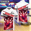 BlueJose Bowling And Pins Flaming Bowling Tournament Design Customized Name, Team Name 3D Shirt (4 Colors)