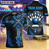 BlueJose Bowling And Pins Holy Cross Customized Name, Team Name 3D Shirt (4 Colors)