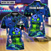 BlueJose Bowling And Pins Angry Zombies Bowling Ball Design Customized Name, Team Name 3D Shirt (4 Colors)