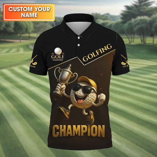 BlueJose Golf Champion Funny Golf Customized Name, Team Name Shirt