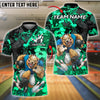 BlueJose Bowling Savage Dog Splatter Customized Name, Team Name 3D Shirt (4 Colors)