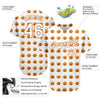 BlueJose Custom White White-Texas Orange 3D Pattern Design Halloween Pumpkins Funny Faces Baseball Jersey