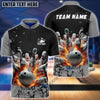 BlueJose Bowling And Pins Diamond Broken Customized Name, Team Name 3D Shirt (4 Colors)
