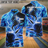 BlueJose Bowling and Pins Color Lightning Personalized Name, Team Name 3D Shirt (4 Colors)