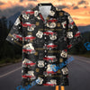 Bluejose Route 66 Vintage Red Pickup Truck  Hawaiian Shirt