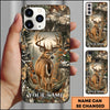 BlueJose Whitetail Deer Rustic Woodland Back View Personalized Name 3D Phone Case (5 Colors)