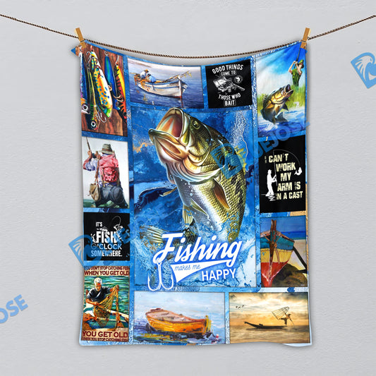 BlueJose Bass Fishing Lovers Blanket