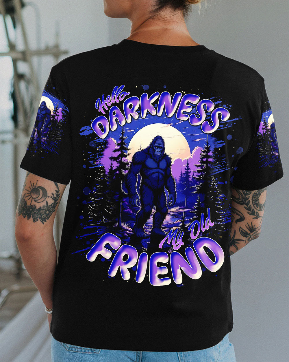 HELLO DARKNESS MY OLD FRIEND BIGFOOT ALL OVER PRINT - TLNT1411251