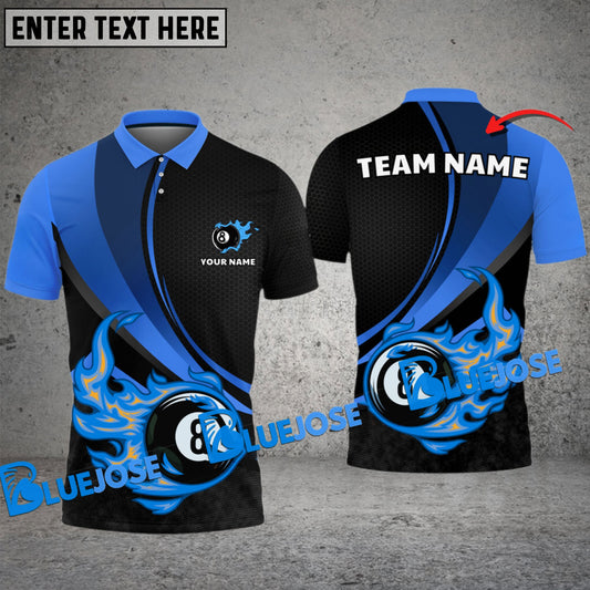 BlueJose Billiards Ball 8 Pool Personalized Name, Team Name Unisex Shirt (4 Colors)