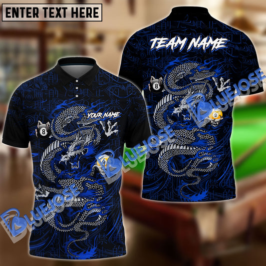 BlueJose Billiards 8 Ball & 9 Ball Almighty Dragon Personalized Name, Team Name Unisex Shirt ( 4 Colors )