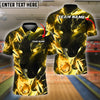 BlueJose Bowling And Pins Green Black Lightning Panther Customized Name, Team Name 3D Shirt