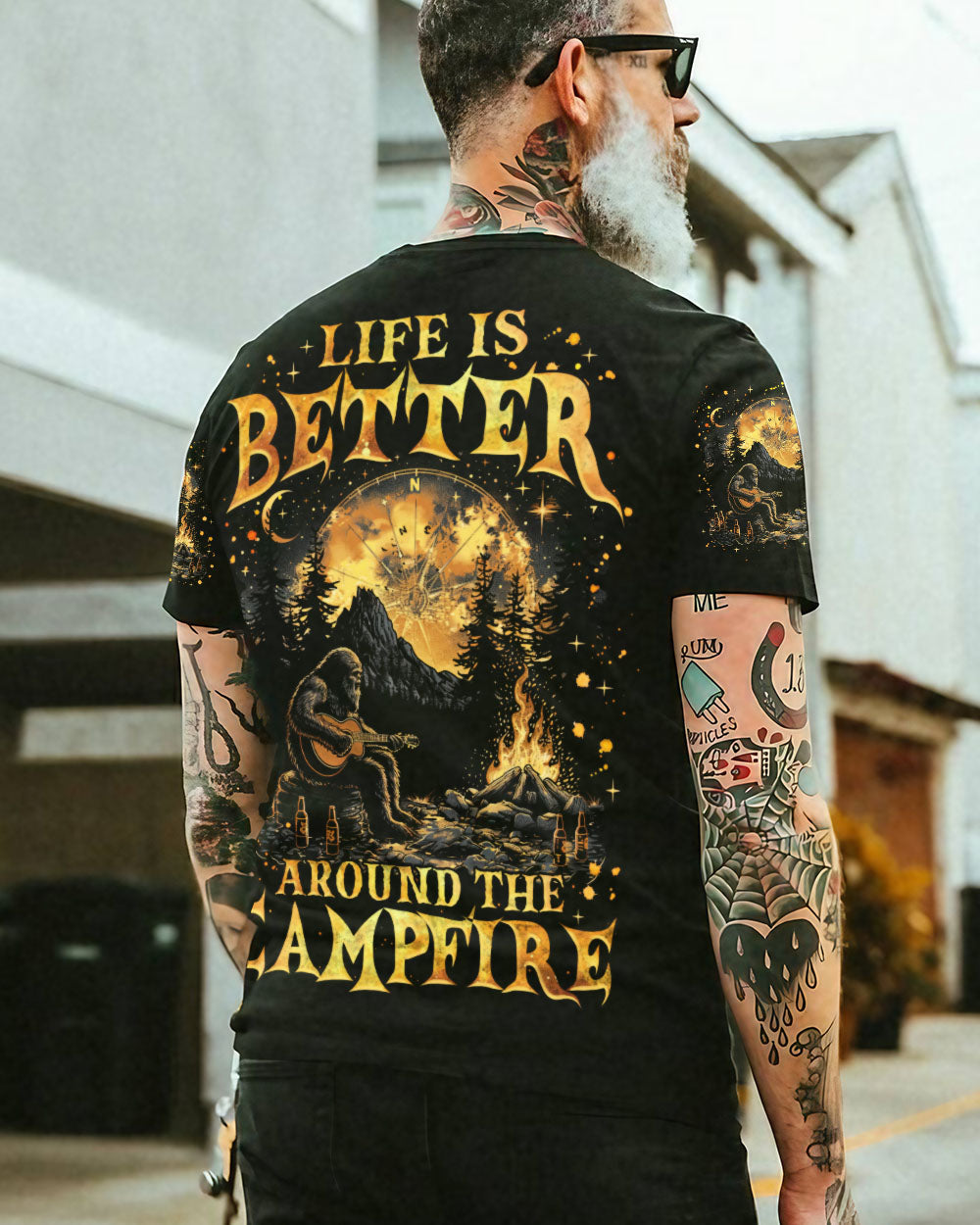 LIFE IS BETTER AROUND THE CAMPFIRE BIGFOOT ALL OVER PRINT - TLNZ2511243