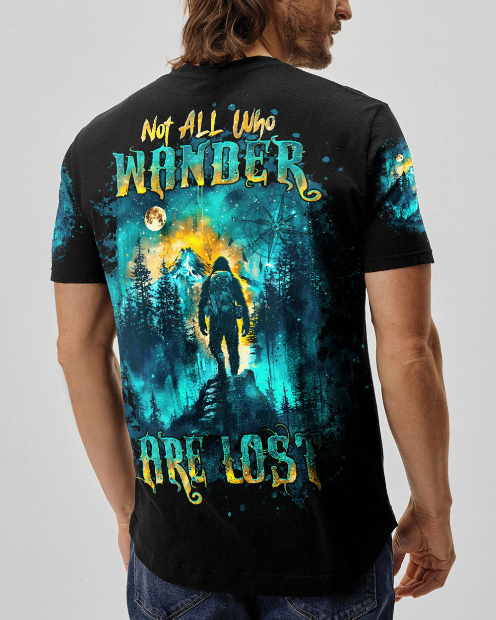 NOT ALL WHO WANDER ARE LOST BIGFOOT COMPASS ALL OVER PRINT  - TLTW0210242