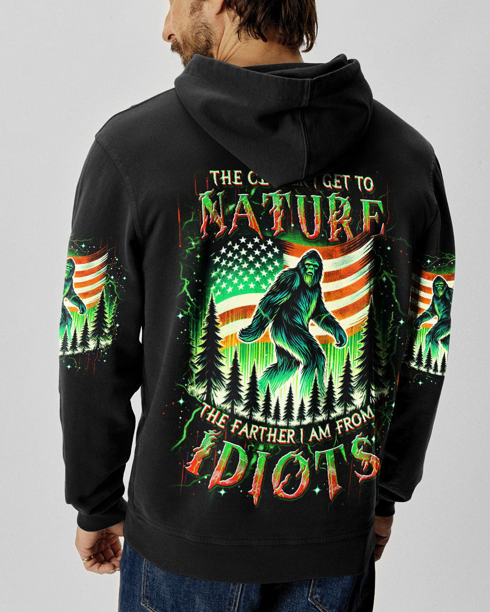  THE CLOSER I GET TO NATURE BIGFOOT ALL OVER PRINT - TLDU1211243