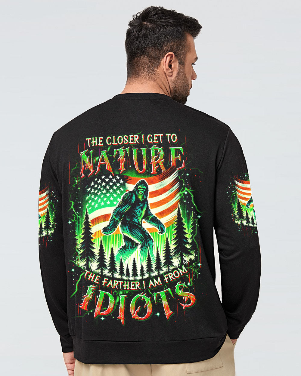  THE CLOSER I GET TO NATURE BIGFOOT ALL OVER PRINT - TLDU1211243