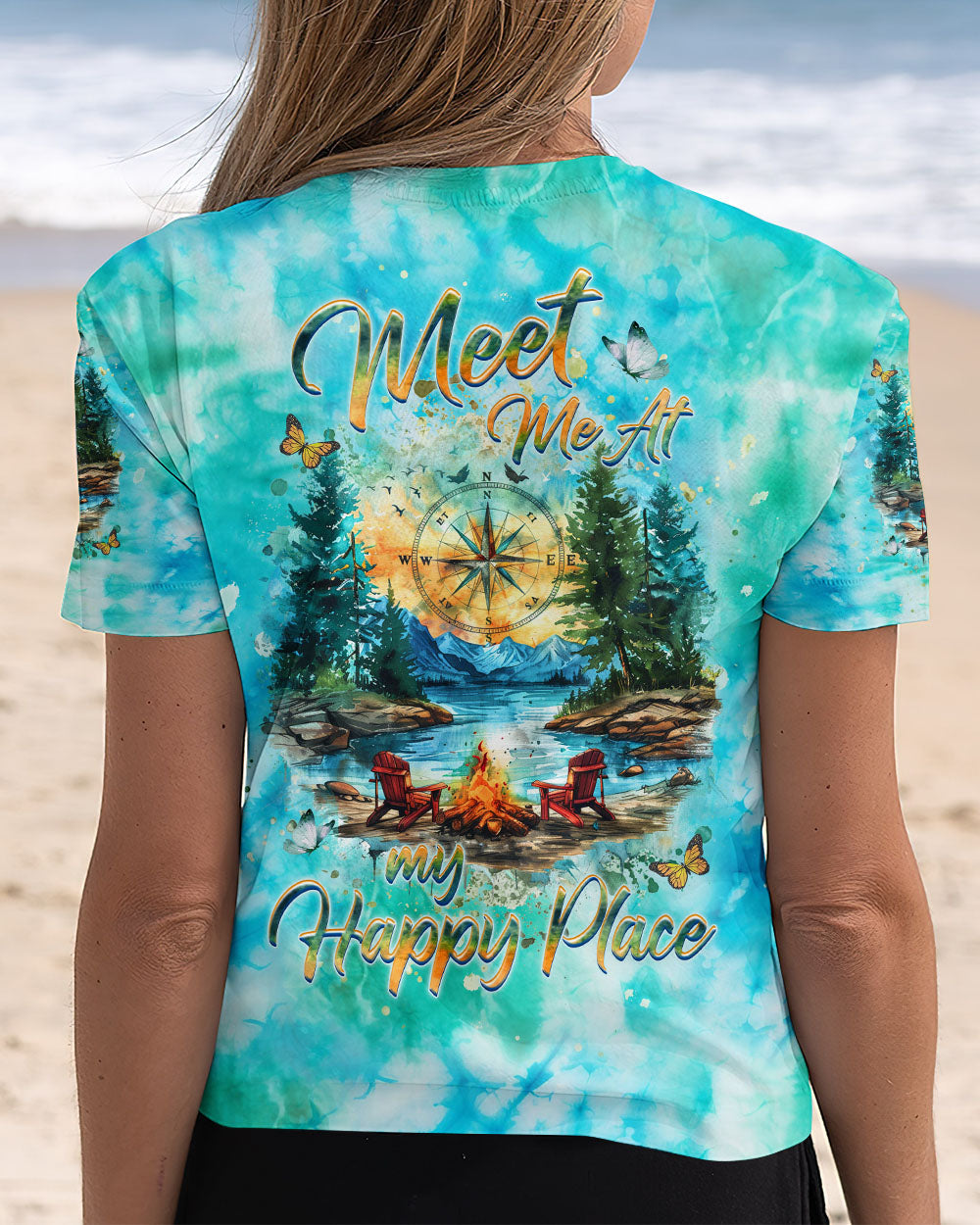  MEET ME AT MY HAPPY PLACE CAMPFIRE TIE DYE ALL OVER PRINT - TLHG1111243