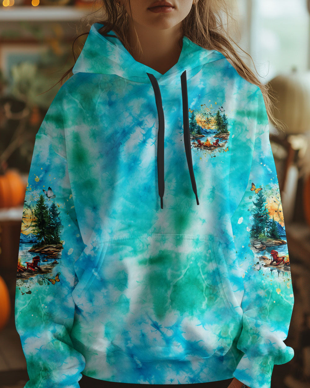  MEET ME AT MY HAPPY PLACE CAMPFIRE TIE DYE ALL OVER PRINT - TLHG1111243
