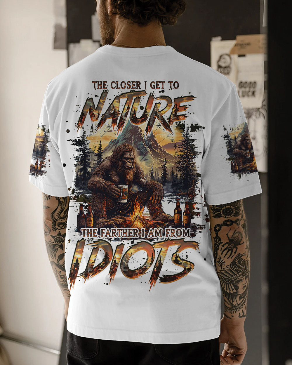 THE CLOSER I GET TO NATURE BIGFOOT ALL OVER PRINT - TLNO0208242