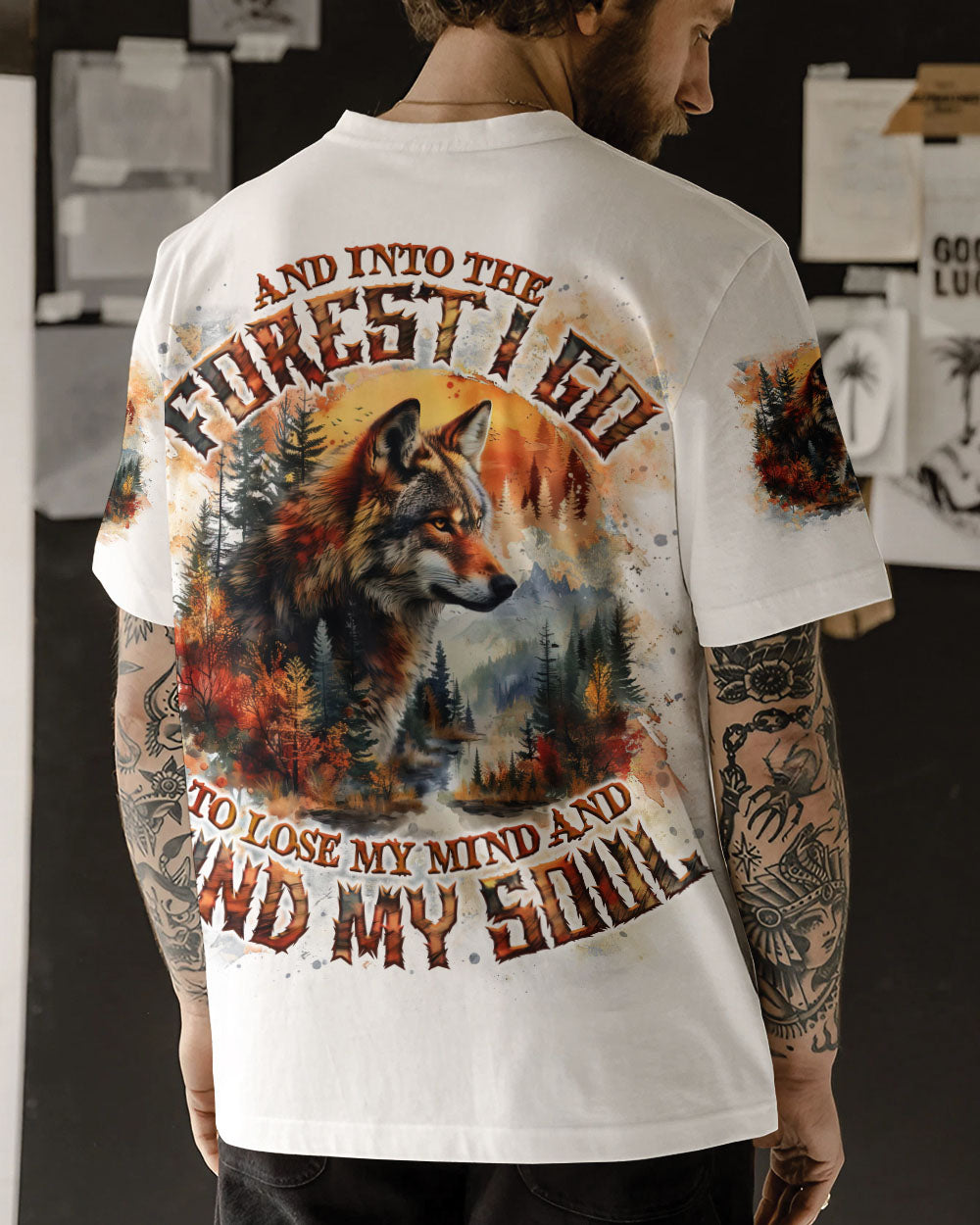 AND INTO THE FOREST I GO WOLF ALL OVER PRINT - TLNO0303252