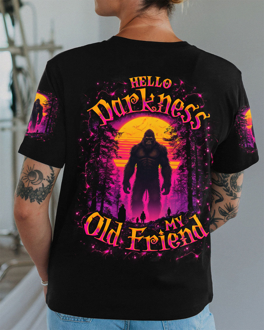 HELLO DARKNESS MY OLD FRIEND BIGFOOT ALL OVER PRINT - TLNO0311251