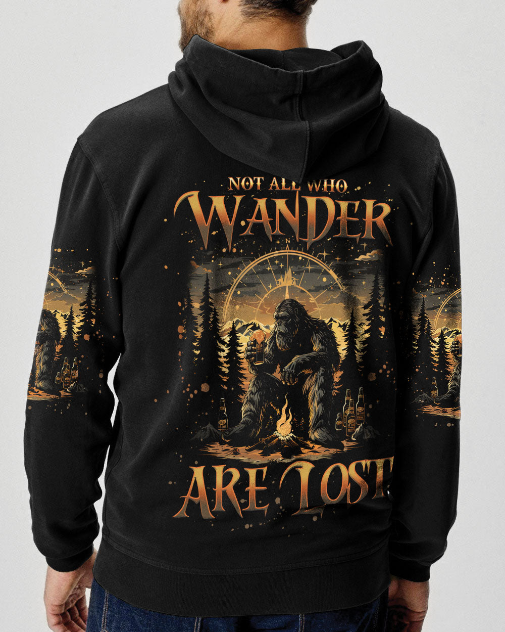 NOT ALL WHO WANDER ARE LOST BIGFOOT COMPASS ALL OVER PRINT - TLNO0609243