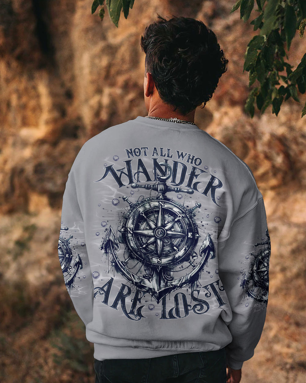 NOT ALL WHO WANDER ARE LOST COMPASS ANCHOR ALL OVER PRINT - TLNO0803251