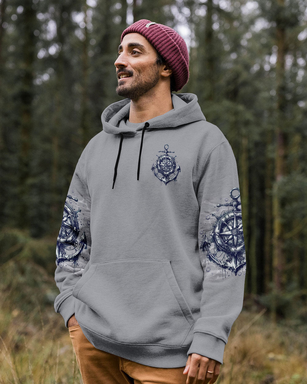 NOT ALL WHO WANDER ARE LOST COMPASS ANCHOR ALL OVER PRINT - TLNO0803251