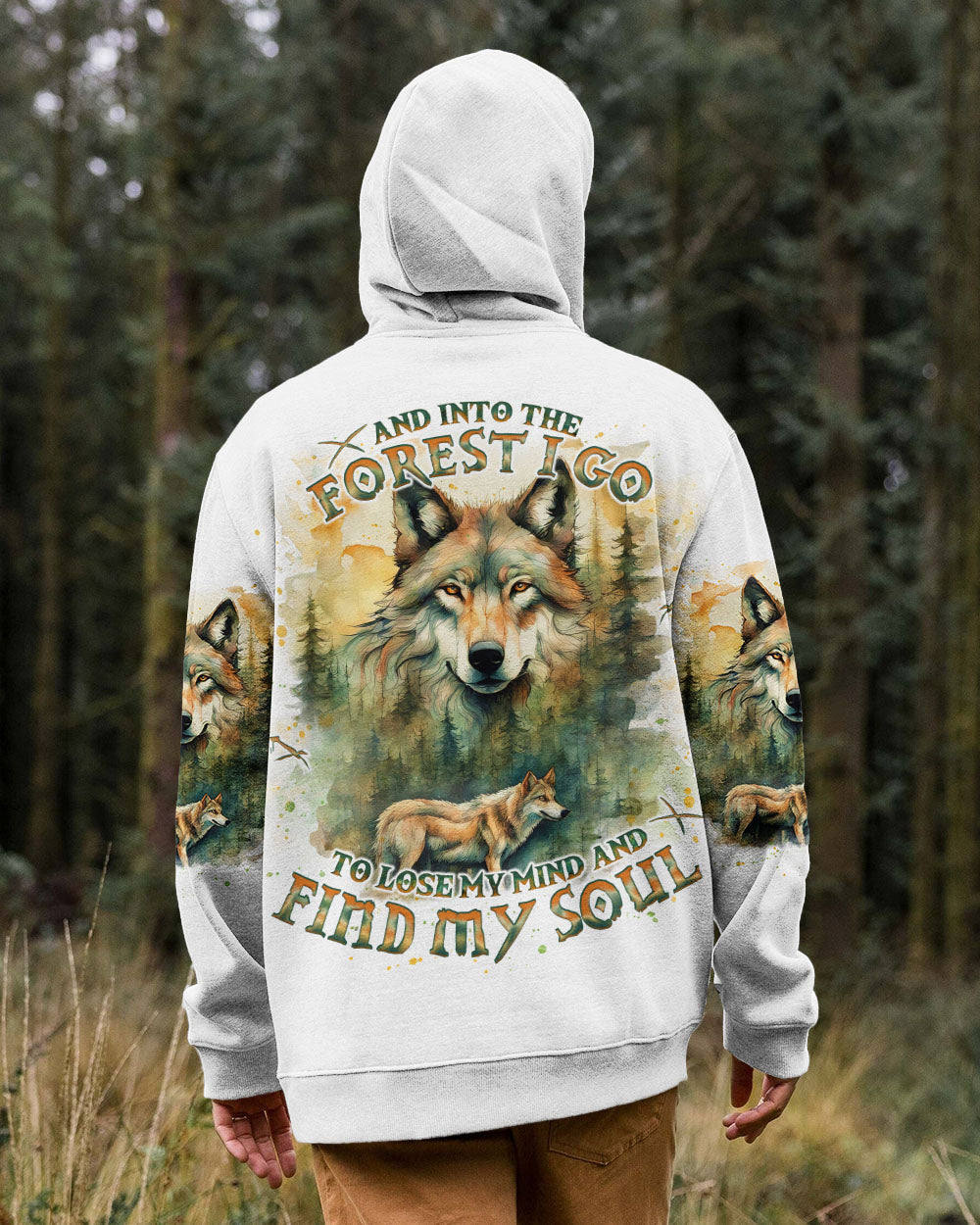 AND INTO THE FOREST I GO WOLF ALL OVER PRINT - TLNO1202251