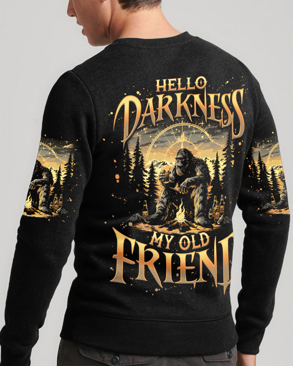 HELLO DARKNESS MY OLD FRIEND BIGFOOT ALL OVER PRINT - TLNO1510251